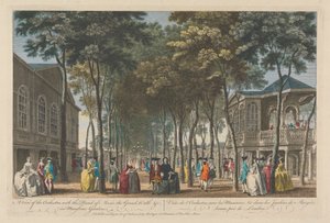 Ansicht des Orchesters mit der Musikband, der großen Promenade usw. in den Marybone Gardens von Unknown artist