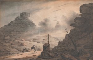 Ansicht des Valley of Stones, Devon, mit einer Szene aus Der Sturm, Akt 1 von Unknown artist
