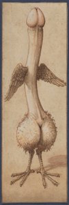 Ein geflügelter Phallus in Form eines Vogels von Unknown artist