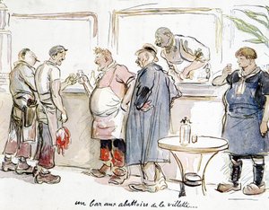 Eine Bar in den Schlachthöfen von La Villette in Paris. von Unknown artist