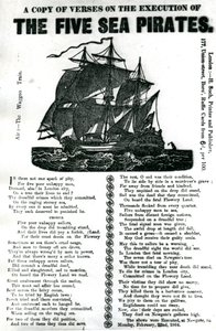 Ein Gedicht über die Hinrichtung der fünf Seepiraten, ca. 1864