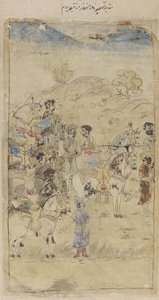 Eine Gruppe von Männern und Pferden von Unknown artist