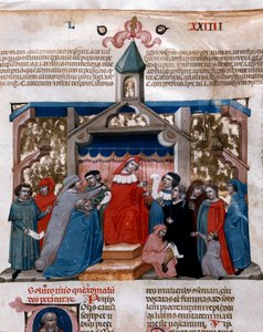 Ein Anwalt wendet das Miniaturgesetz an, entnommen aus dem Justinianischen Kodex (Codex Justinianus) von Unknown artist