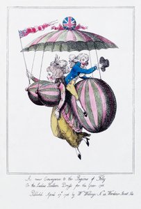 Eine neue Beförderung in den Regionen des Wahnsinns, oder das Ballonkleid der Damen für das Jahr 1786 von Unknown artist