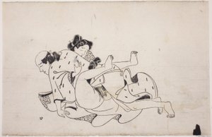 Ein Blatt aus einem Shunga-Album von Unknown artist