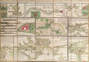 Tabelle mit Details der wichtigsten Seehäfen, die auf der Karte des Ärmelkanals dargestellt sind, um 1780 von Unknown artist