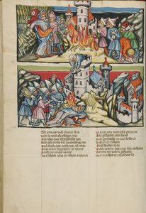 Abimelech zerstört Sichem; Abimelech wird von der Frau von Theben getötet