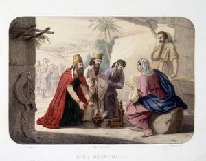 Anbetung der Heiligen Drei Könige (Opfergabe an Christus, die Jungfrau Maria und Joseph) von Unknown artist