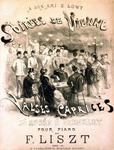 Plakat der Abende von Wien. Walzerkaprizen nach F. Schubert