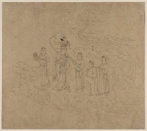Album mit daoistischen und buddhistischen Themen: Prozession daoistischer Gottheiten: Blatt 10 von Unknown artist