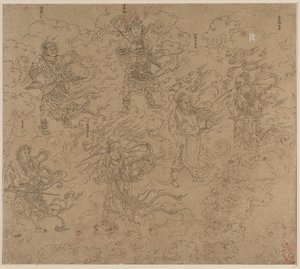 Album mit daoistischen und buddhistischen Themen: Prozession daoistischer Gottheiten: Blatt 19