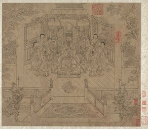 Album mit daoistischen und buddhistischen Themen: Prozession daoistischer Gottheiten: Blatt 1 von Unknown artist