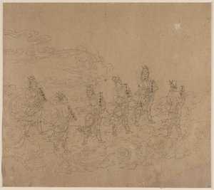 Album mit daoistischen und buddhistischen Themen: Prozession daoistischer Gottheiten: Blatt 24 von Unknown artist