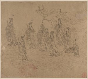 Album mit daoistischen und buddhistischen Themen: Prozession daoistischer Gottheiten: Blatt 26 von Unknown artist