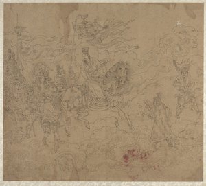 Album der daoistischen und buddhistischen Themen: Prozession der daoistischen Gottheiten: Blatt 4 von Unknown artist