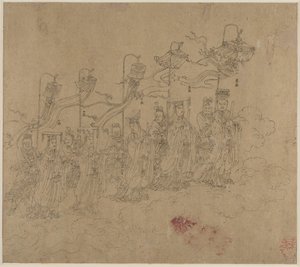 Album der daoistischen und buddhistischen Themen: Prozession der daoistischen Gottheiten: Blatt 5 von Unknown artist