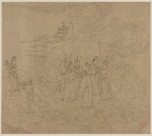Album der daoistischen und buddhistischen Themen: Prozession der daoistischen Gottheiten: Blatt 7 von Unknown artist