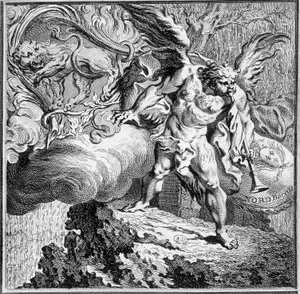Allegorie des Nordwinds. Gravur 18. Jahrhundert von Unknown artist