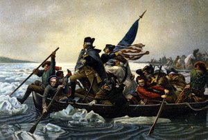 Amerikanischer Unabhängigkeitskrieg. Washington überquert den Delaware River. Dezember 1776 von Unknown artist