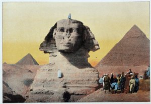 Antikes Ägypten: die Sphinx und Pyramiden von Gizeh (Guizeh, Guiseh, Giza, Gizeh). Ende 19. Jahrhundert