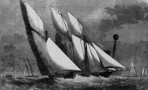 Jährliches Rennen des Royal Thames Yacht Club: Galatea und Sharck im Jahr 1862, Bibl. des Arts deco von Unknown artist