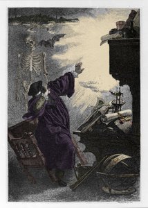 Erscheinung von Mephistopheles (Mephisto) bei Faust (Illustration von Faust von Goethe) von Unknown artist