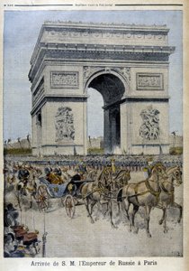 Ankunft des russischen Kaisers Nikolaus II. in Paris - in „Le Petite Journal“ vom 11.10.1896