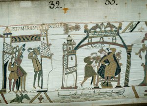 Astrologen berichten über das Erscheinen des Kometen (Halley), ein Vorzeichen des Unglücks für Harold, kaum zum König von England gekrönt (Detail) von Unknown artist
