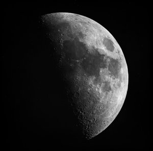 Astronomische Glasplattendia des Mondes im ersten Viertel (1899) von Unknown artist