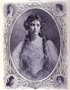 Australische Sängerin Nellie (Nelly) Melba (1861-1931), Aquarell aus dem späten 19. Jahrhundert von Unknown artist