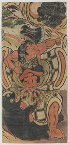 Banner, das Kintaro im Kampf mit Bären darstellt von Unknown artist