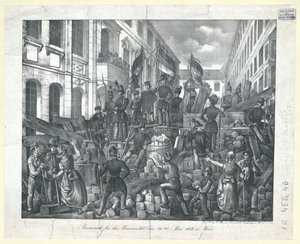 Barrikade an der Universität am 26. Mai 1848 in Wien von Unknown artist
