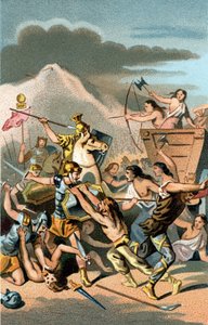 Schlacht von Aix: Invasion der Kimbern und Teutonen von 110 bis 102 v. Chr. Die Teutonen wurden von Caius Marius dem Weisen, römischer Konsul, besiegt.
