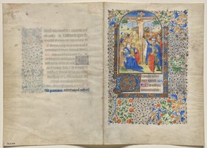 Bifolio aus einem Stundenbuch: Die Kreuzigung: Stunden des Kreuzes (recto)