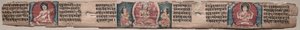 Bodhisattva Manjushri mit zwei Formen von Avalokiteshvara: Folio 348 (recto), aus einem Gandavyuha-Sutra (Schrift der höchsten Anordnung)