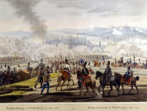 Bombardierung von Würzburg im Jahr 1813, Gravur aus dem 19. Jahrhundert von Unknown artist