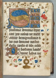 Stundenbuch (Gebrauch von Metz): Fol. 27r, dekorierte Initialen von Unknown artist