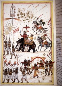 Hochzeitsprozession von Ehepaaren der Oberschicht - Seite aus dem Manuskript „Geschichte von Mogol“ (18. Jahrhundert) von Unknown artist