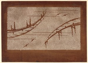 Brücken und Fledermäuse auf Gitter von Unknown artist