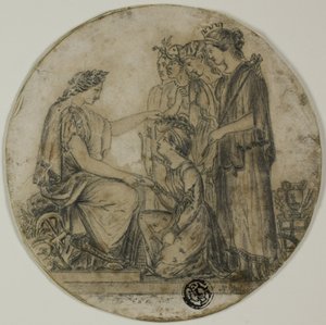 Britannia verteilt Bürgerkronen von Unknown artist