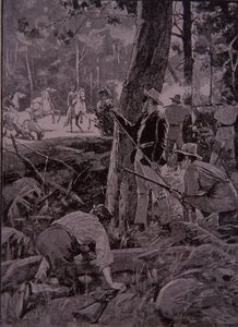 Bushrangers, australische Gesetzlose, überfallen einen Goldtransport