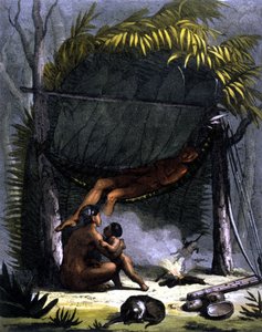 Hütte der Puris in Brasilien - in „Le costume ancien et moderne“ von Ferrario, ed. Mailand von Unknown artist