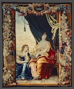 Cäsars Tod lässt Kleopatra trauern aus Die Geschichte von Cäsar und Kleopatra von Unknown artist