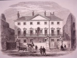 Cambridge House in Piccadilly im Jahr 1860, Wohnsitz von Premierminister Lord Palmerston
