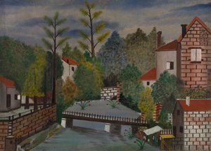 Kanal und Häuser von Unknown artist
