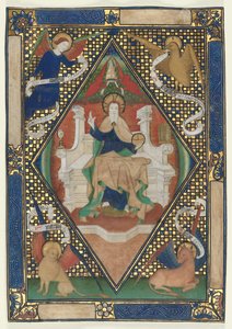 Kanonseite aus einem Messbuch: Christus in Majestät mit Evangelisten von Unknown artist