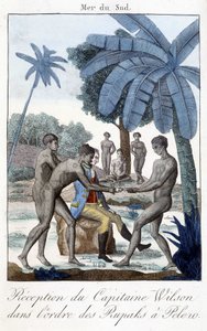 Die Aufnahme von Kapitän Wilson in den Orden der Rupaks zu Pelero. von Unknown artist