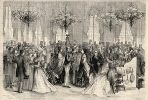 Wohltätigkeitsverkauf an das Außenministerium für den Bau eines deutschen Krankenhauses in Paris. Gravur in „The Universe illustrious“