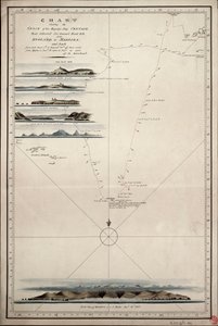 Karte, die die Spur von Seiner Majestät Schiff 