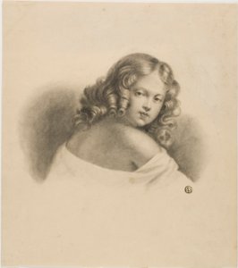 Kind mit lockigem Haar von Unknown artist